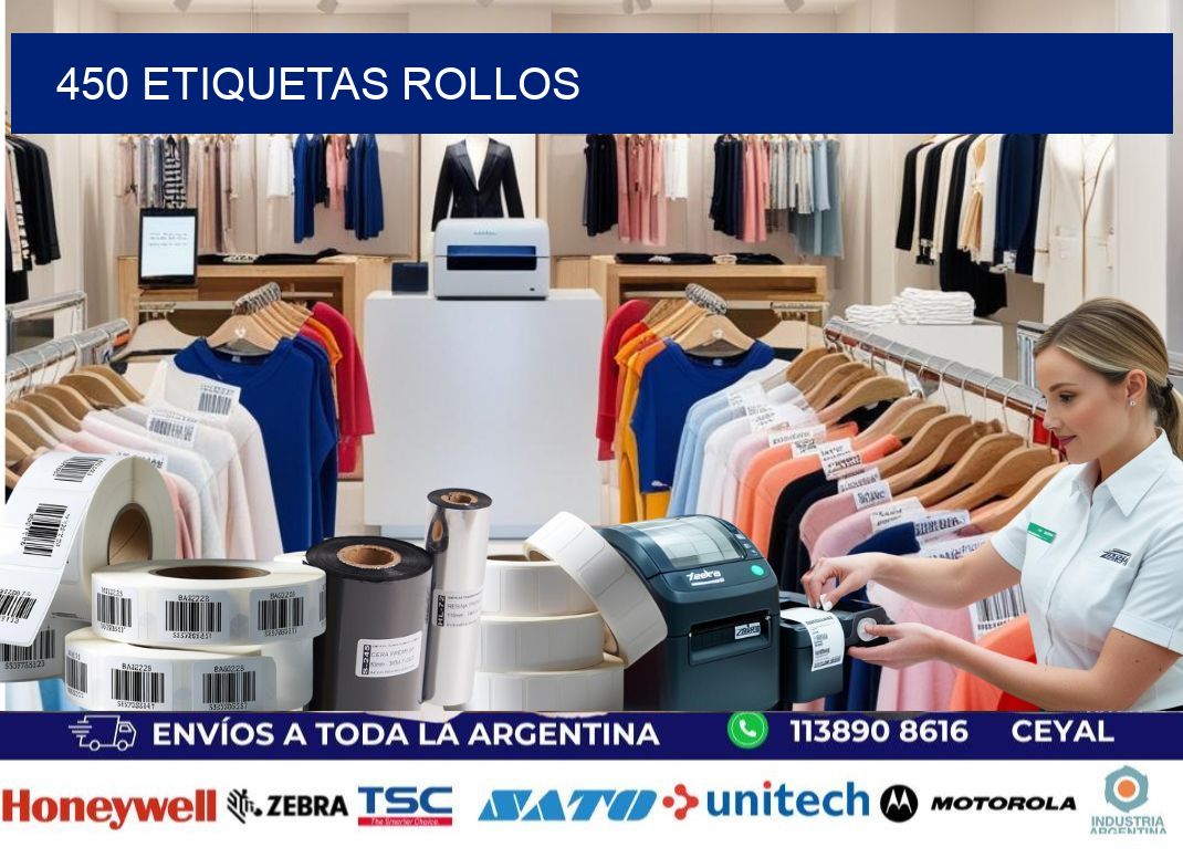 450 etiquetas rollos