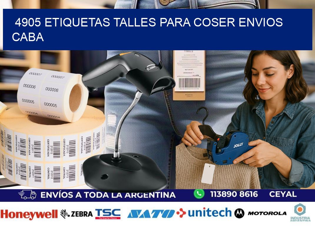 4905 ETIQUETAS TALLES PARA COSER ENVIOS CABA