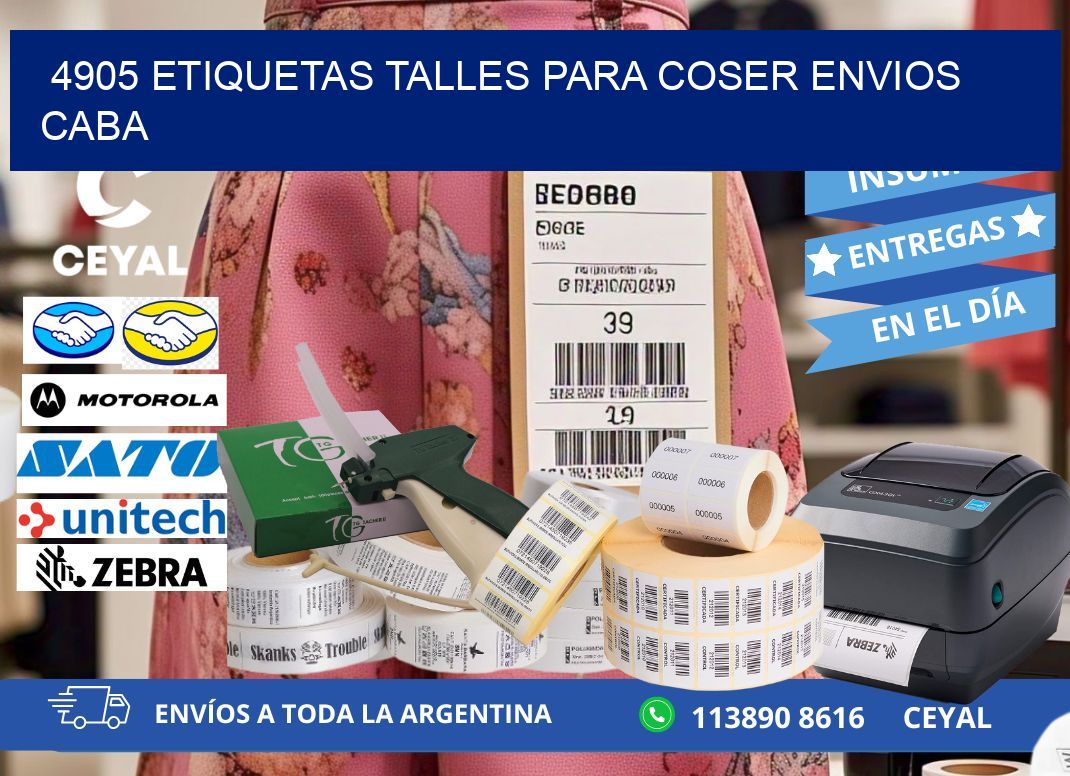 4905 ETIQUETAS TALLES PARA COSER ENVIOS CABA