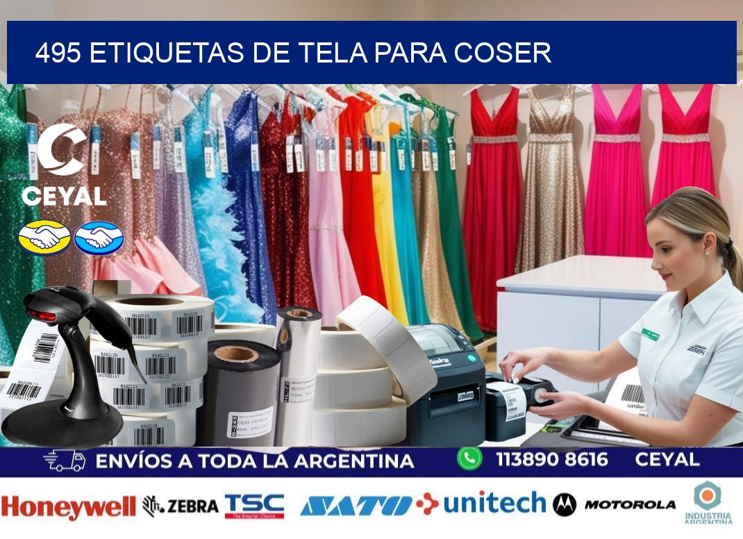 495 Etiquetas de tela para coser