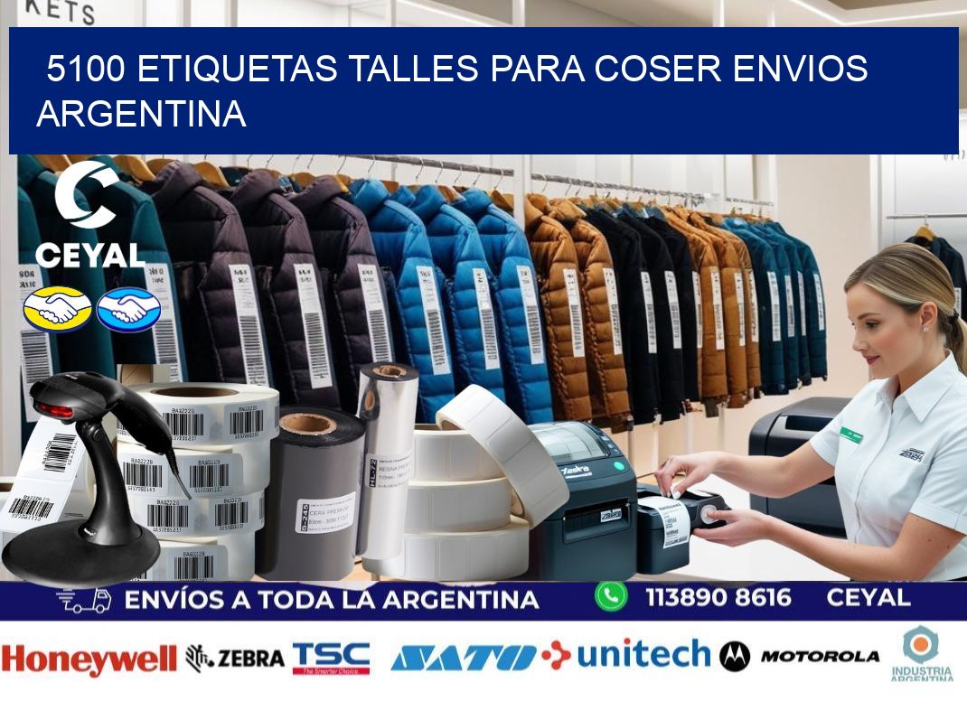 5100 ETIQUETAS TALLES PARA COSER ENVIOS ARGENTINA