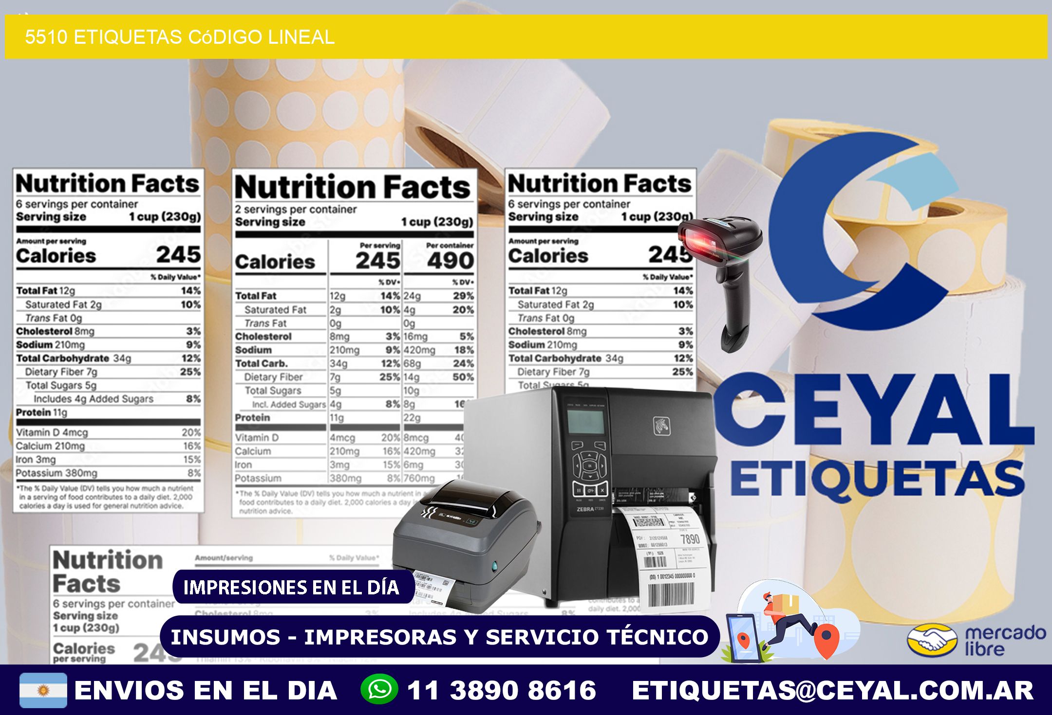 5510 Etiquetas código lineal