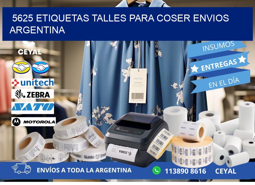 5625 ETIQUETAS TALLES PARA COSER ENVIOS ARGENTINA