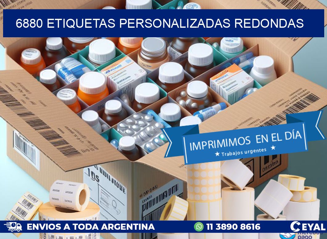 6880 Etiquetas personalizadas redondas