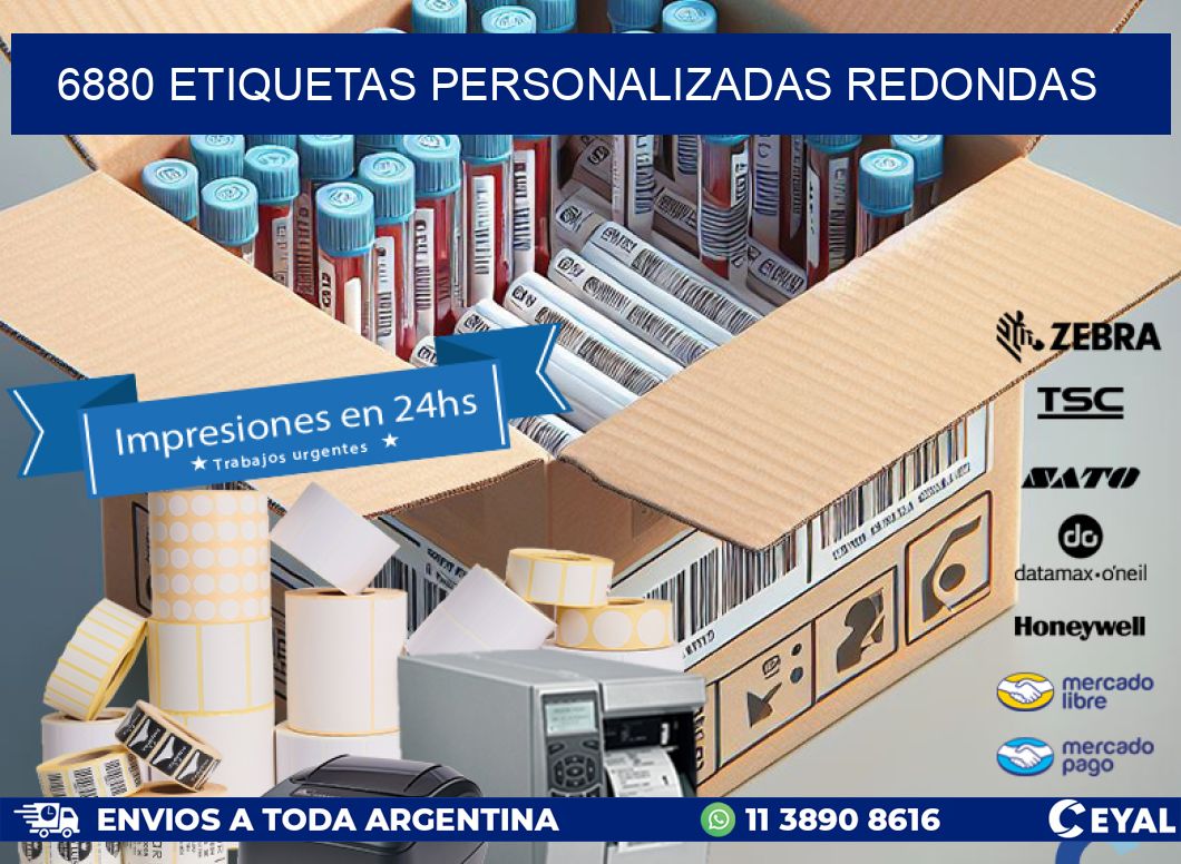 6880 Etiquetas personalizadas redondas