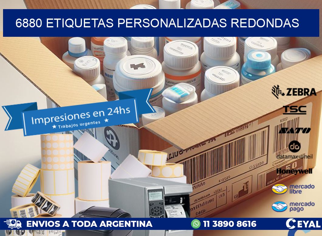 6880 Etiquetas personalizadas redondas