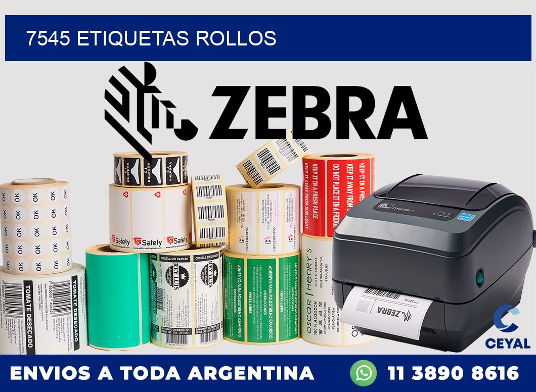 7545 etiquetas rollos