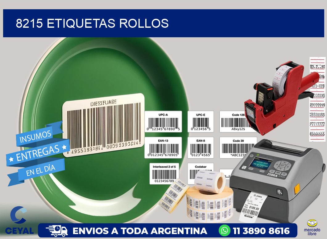 8215 etiquetas rollos