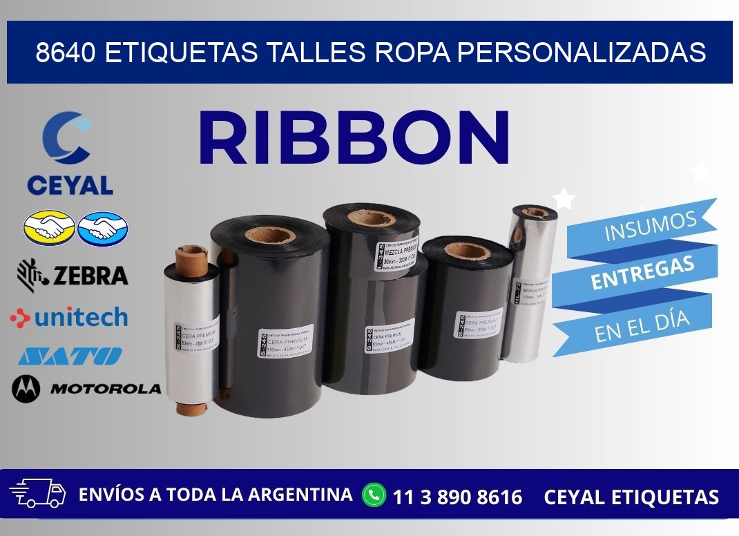 8640 ETIQUETAS TALLES ROPA PERSONALIZADAS