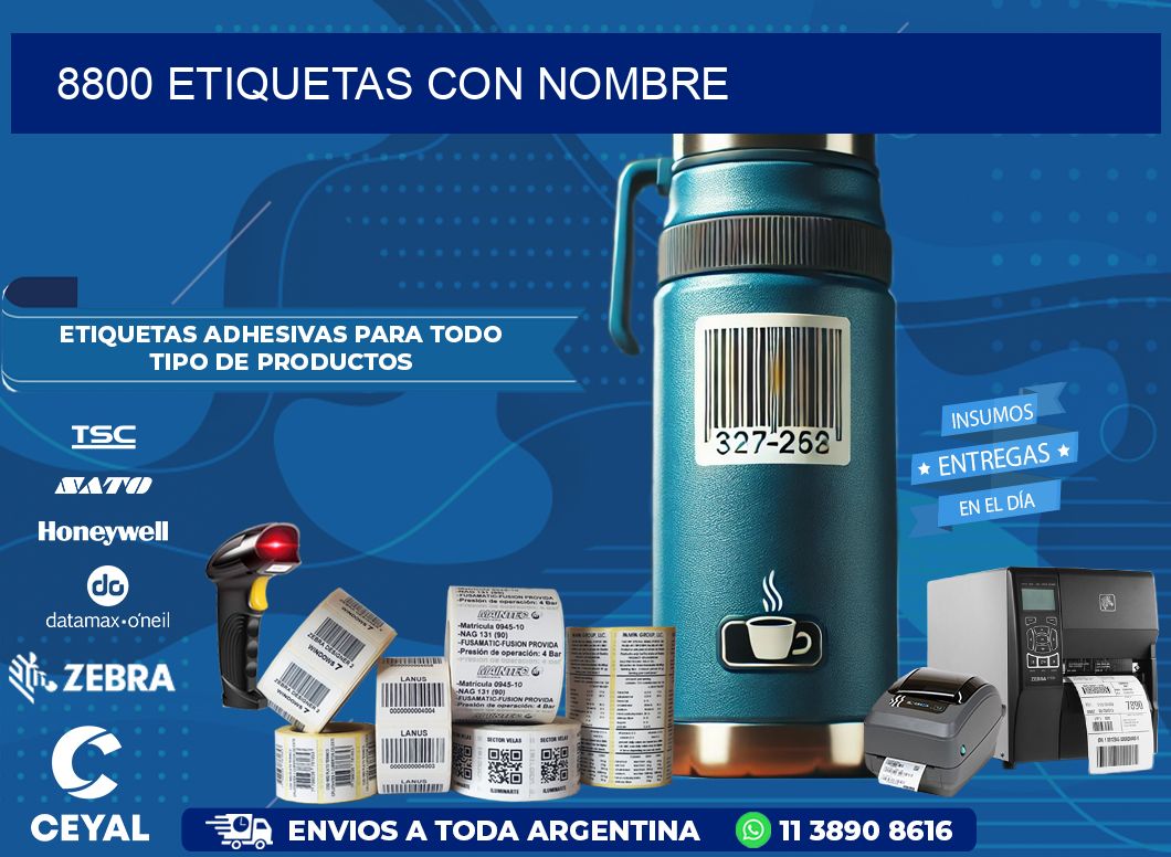 8800 etiquetas con nombre