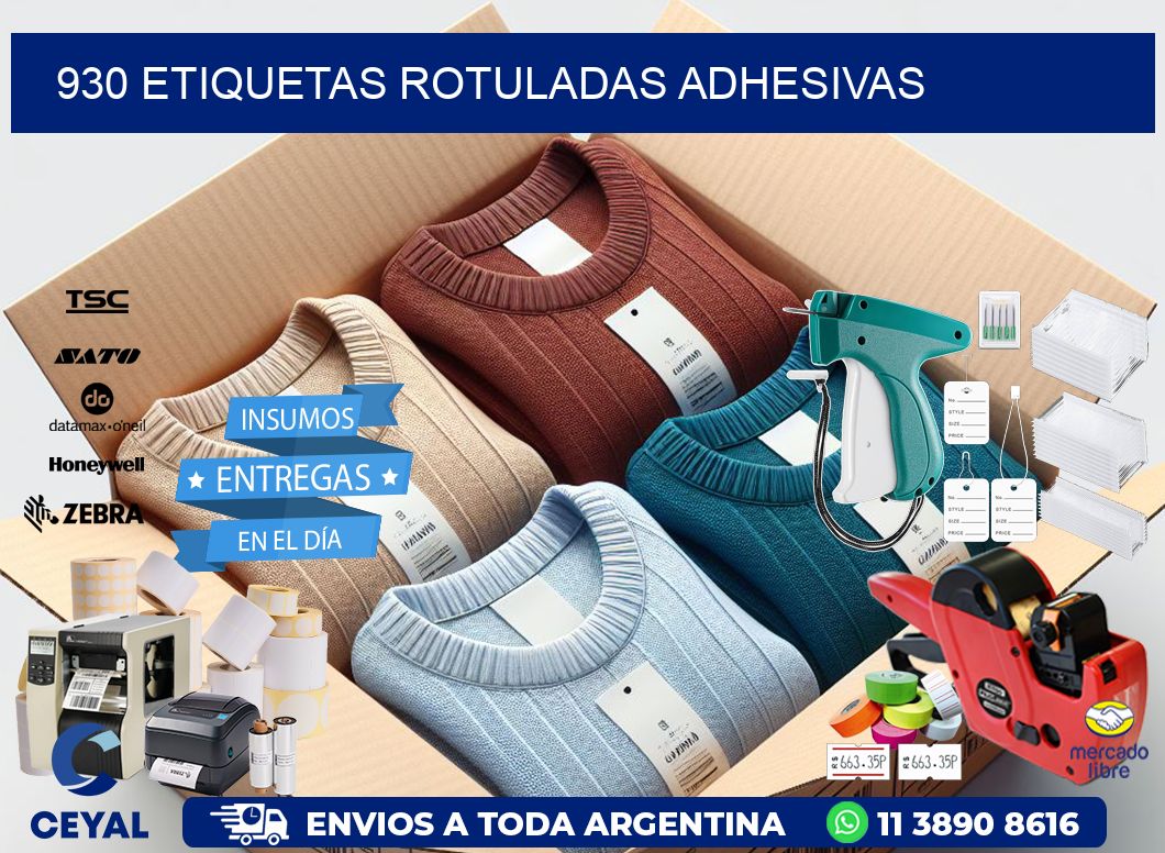 930 etiquetas rotuladas adhesivas