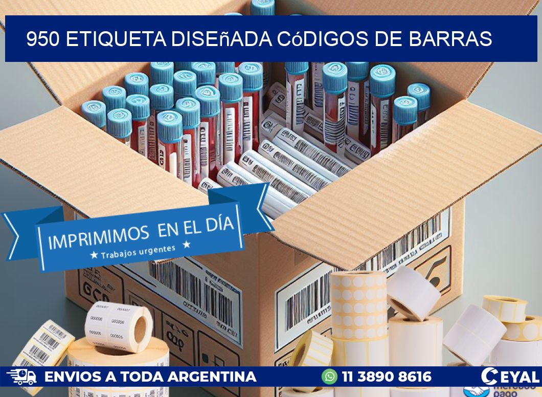 950 etiqueta diseñada códigos de barras