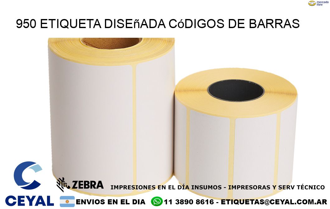 950 etiqueta diseñada códigos de barras