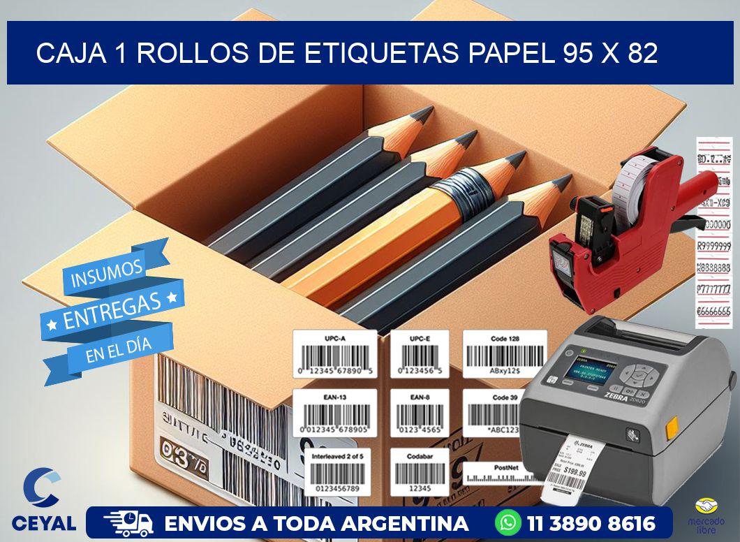 CAJA 1 ROLLOS DE ETIQUETAS PAPEL 95 x 82