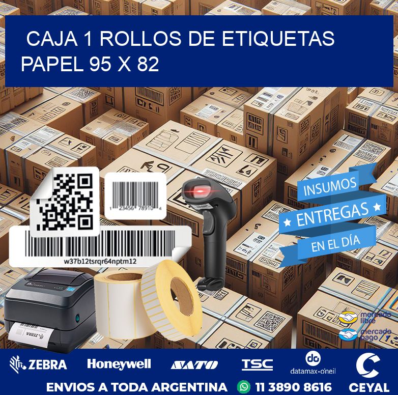 CAJA 1 ROLLOS DE ETIQUETAS PAPEL 95 x 82
