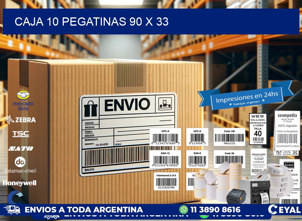 CAJA 10 PEGATINAS 90 x 33