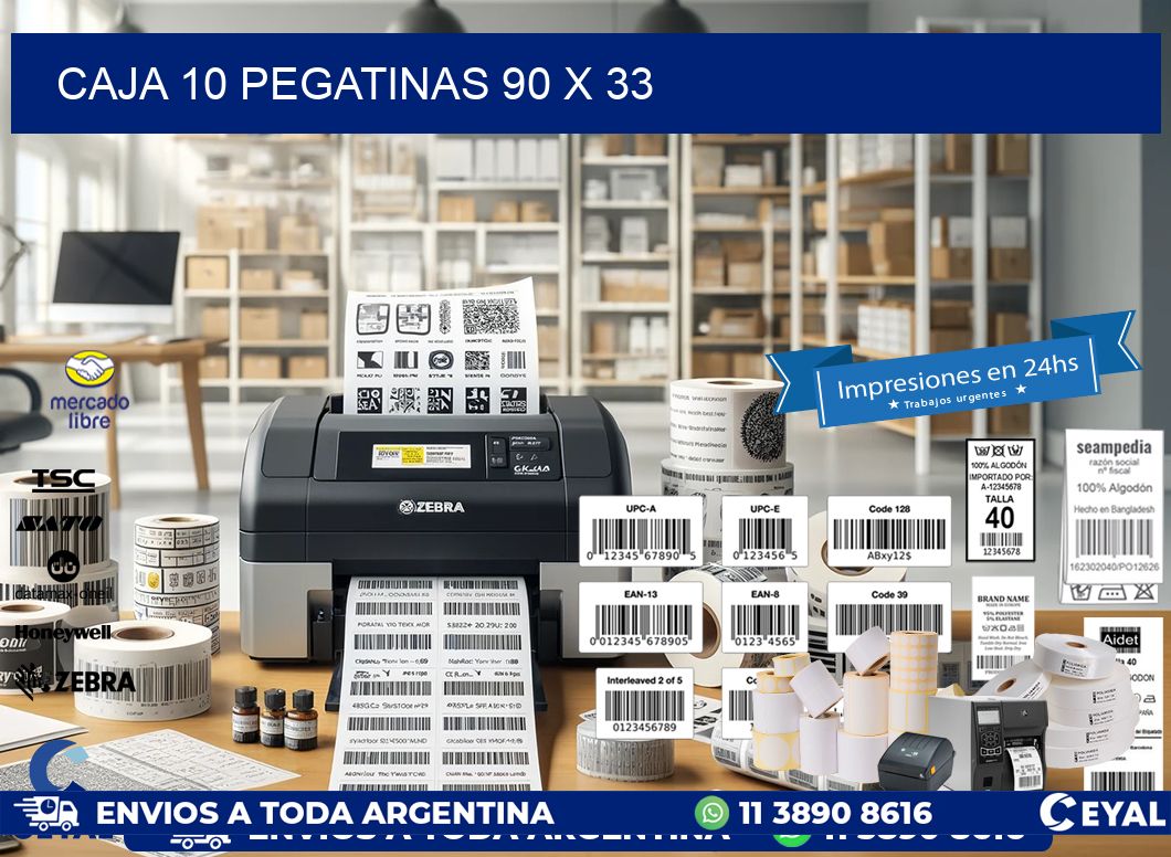 CAJA 10 PEGATINAS 90 x 33