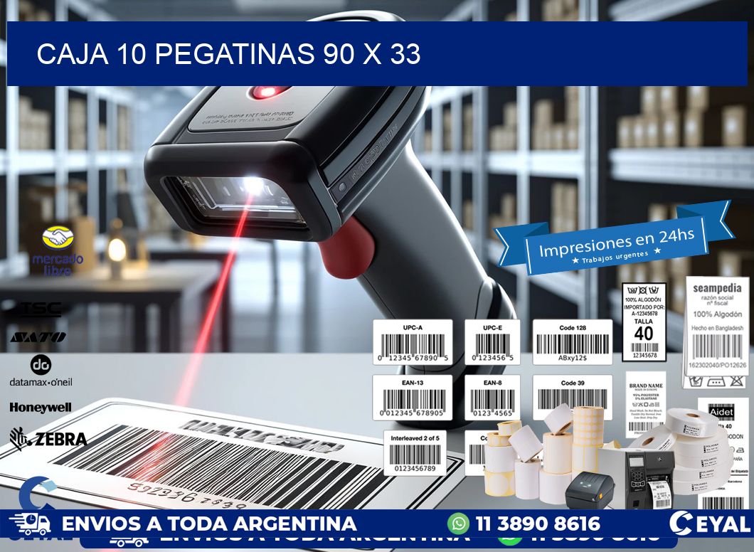 CAJA 10 PEGATINAS 90 x 33