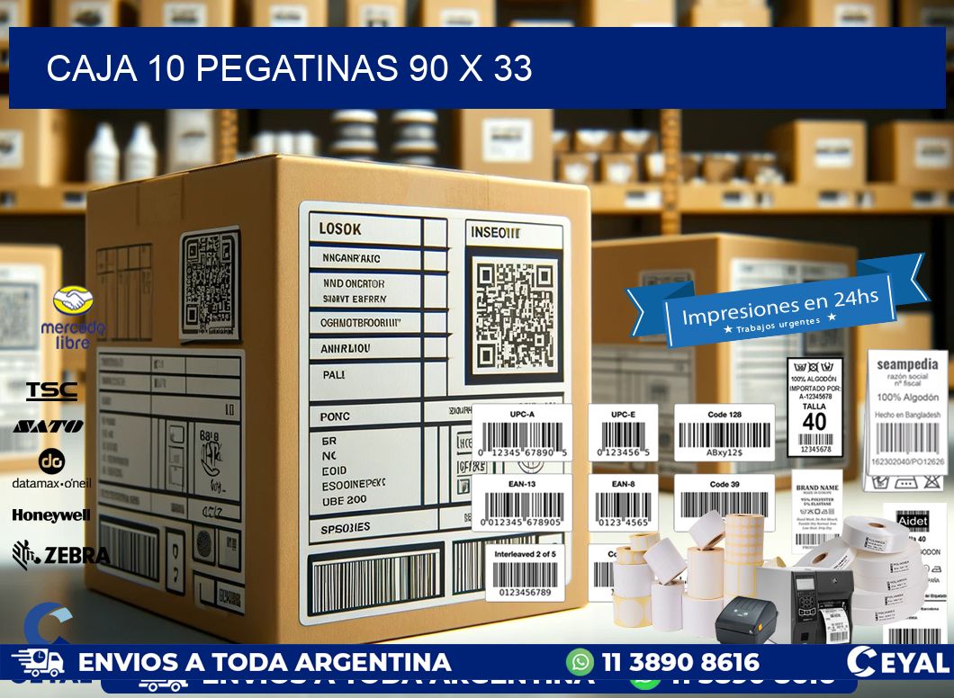 CAJA 10 PEGATINAS 90 x 33