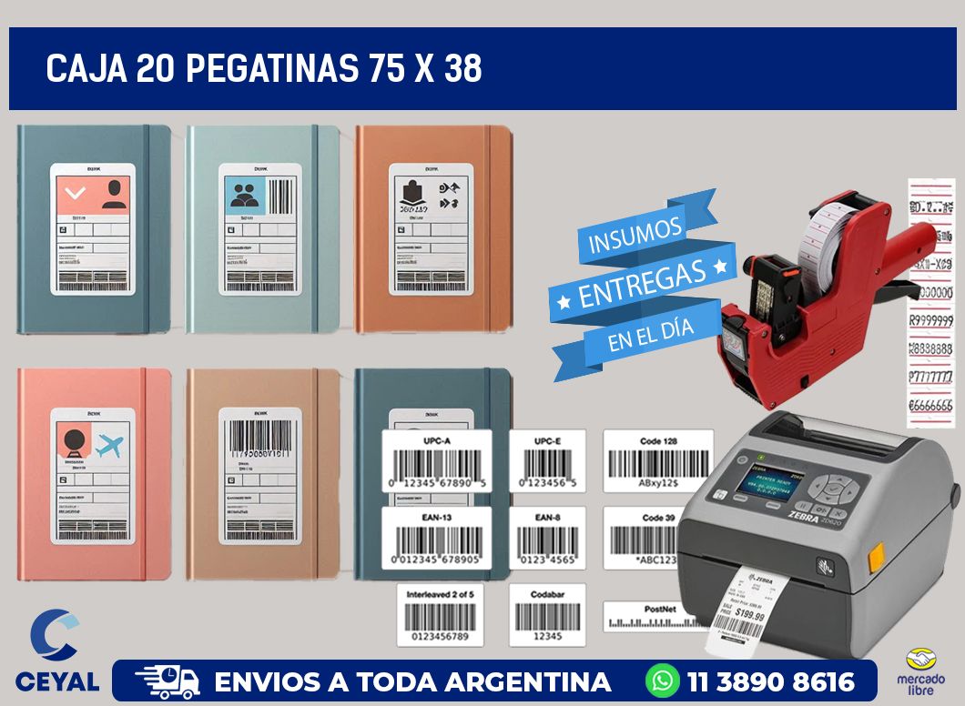 CAJA 20 PEGATINAS 75 x 38