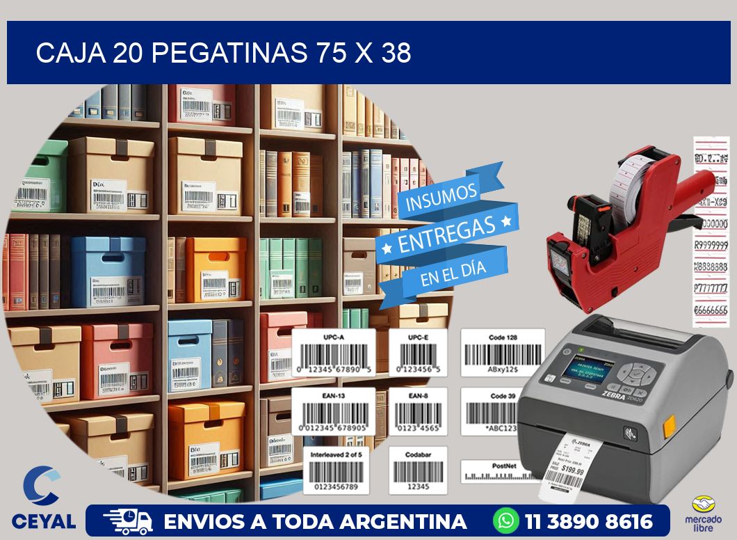 CAJA 20 PEGATINAS 75 x 38