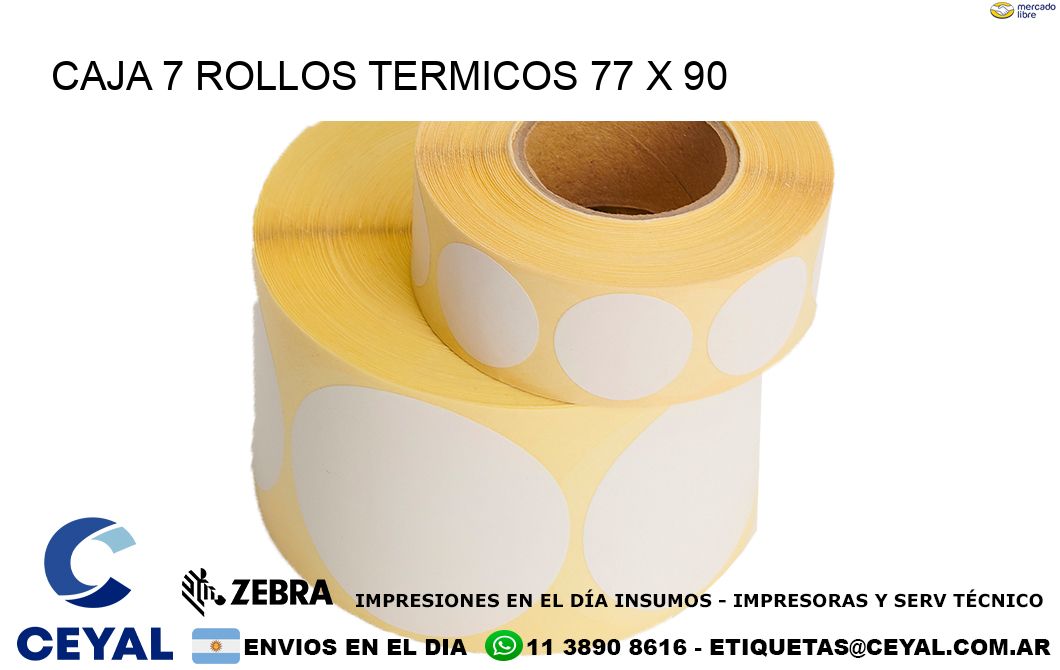 CAJA 7 ROLLOS TERMICOS 77 x 90