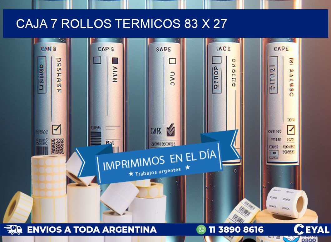 CAJA 7 ROLLOS TERMICOS 83 x 27