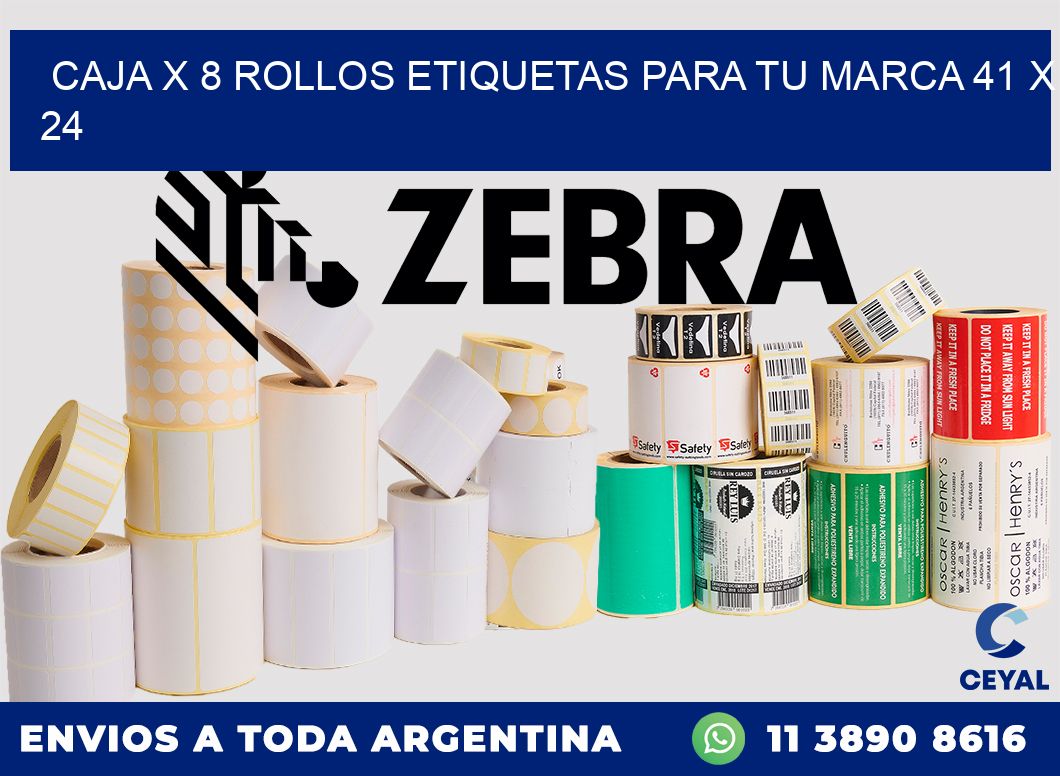 Caja X 8 Rollos Etiquetas para tu marca 41 x 24