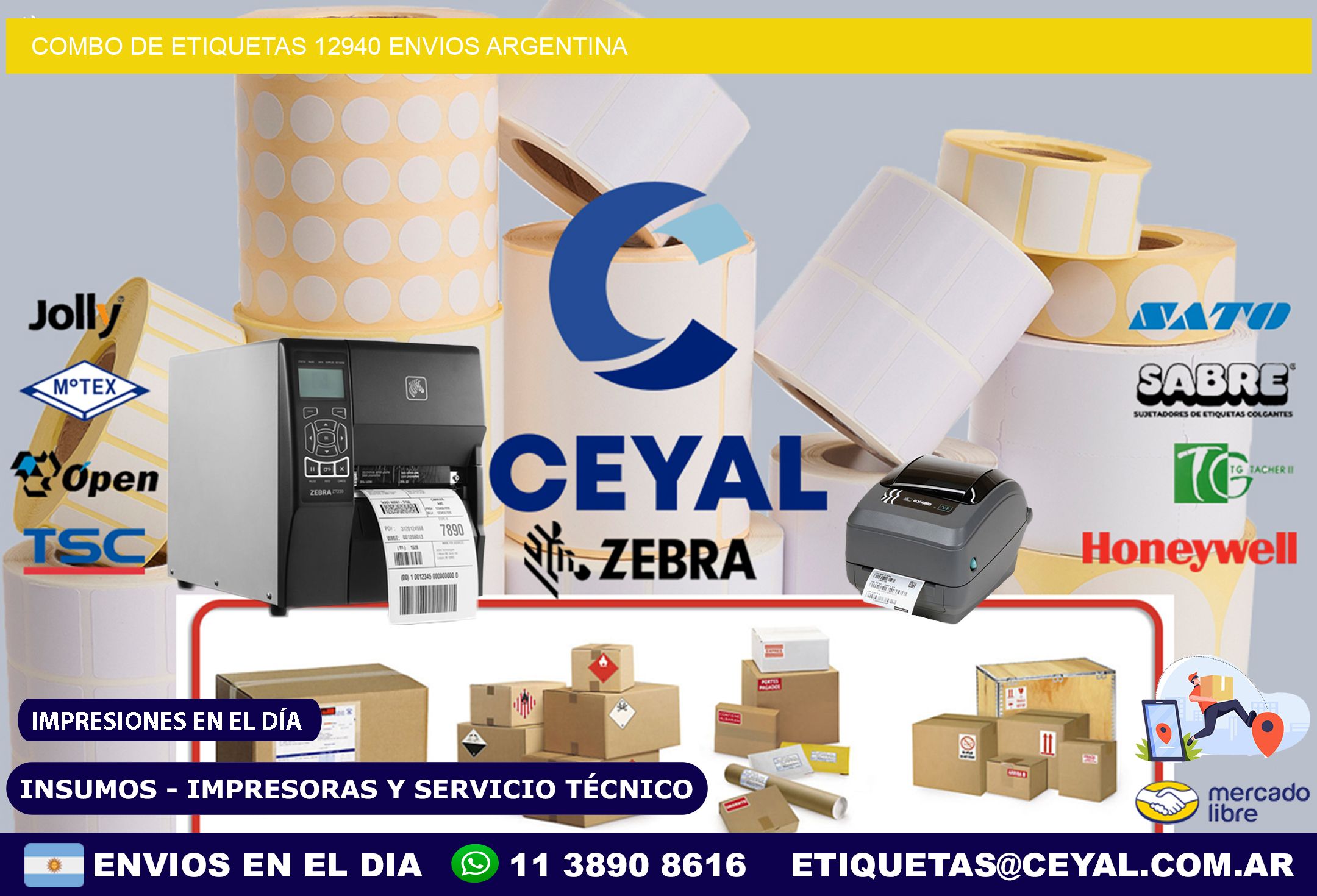 Combo de etiquetas 12940 ENVIOS ARGENTINA