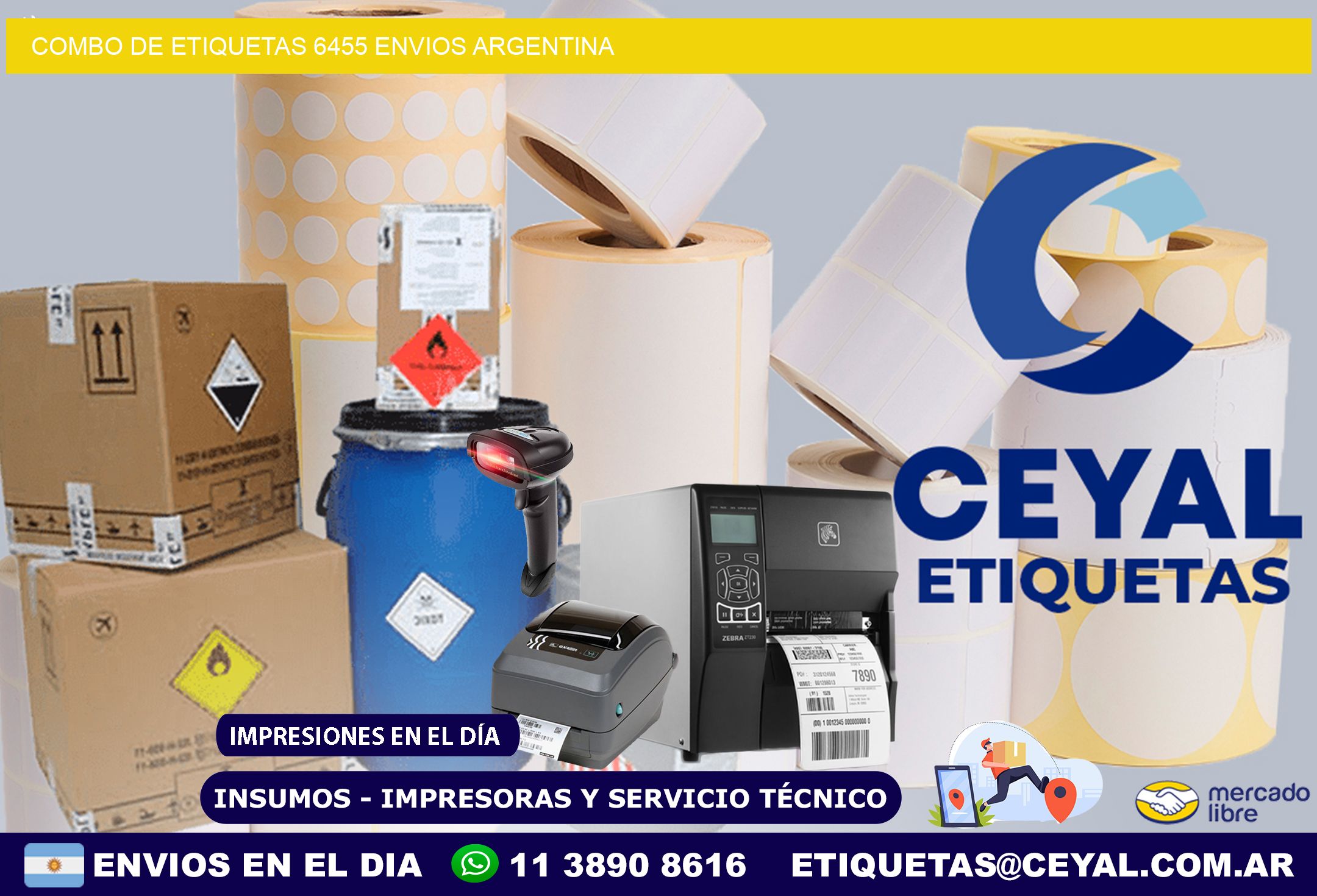 Combo de etiquetas 6455 ENVIOS ARGENTINA
