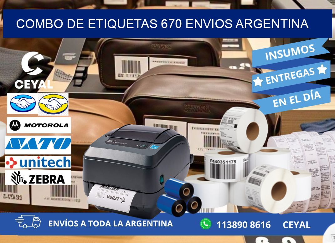 Combo de etiquetas 670 ENVIOS ARGENTINA