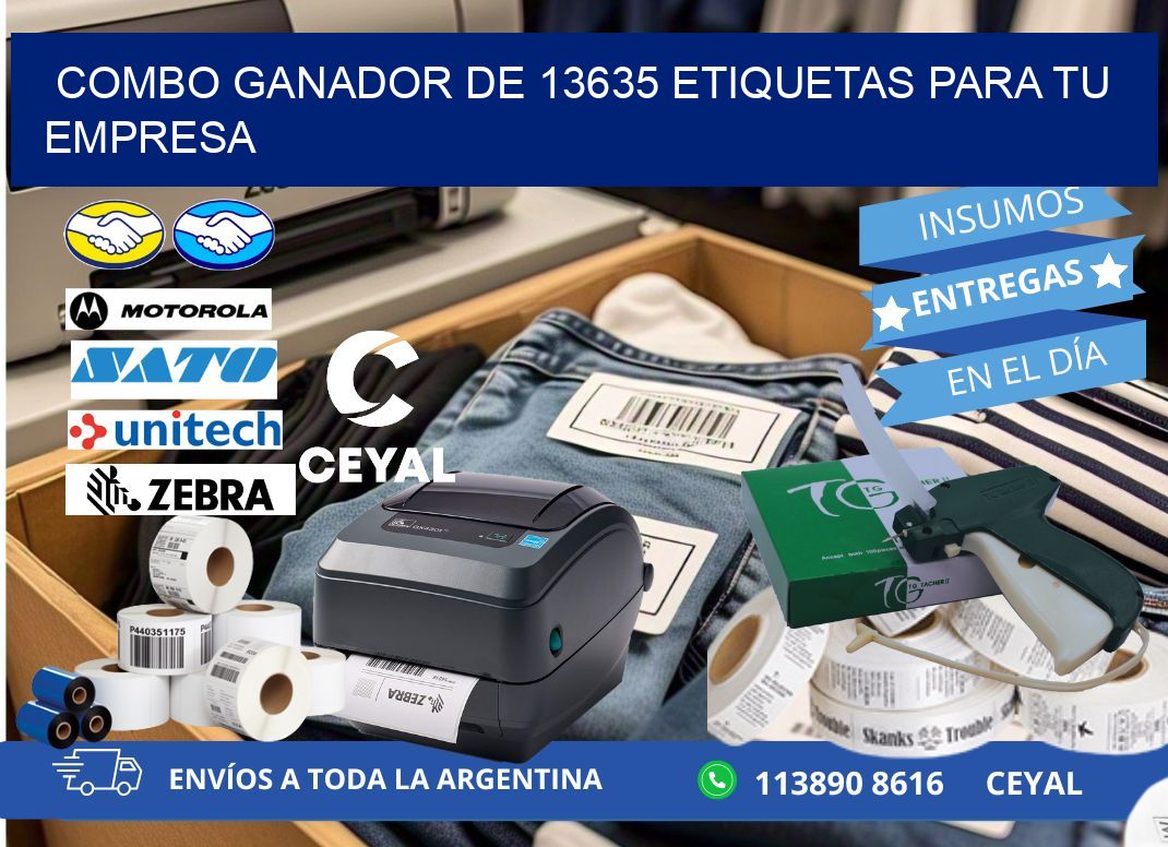 Combo ganador de 13635 etiquetas para tu empresa