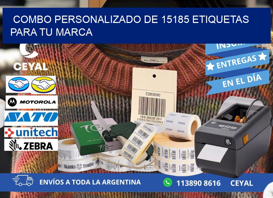 Combo personalizado de 15185 etiquetas para tu marca