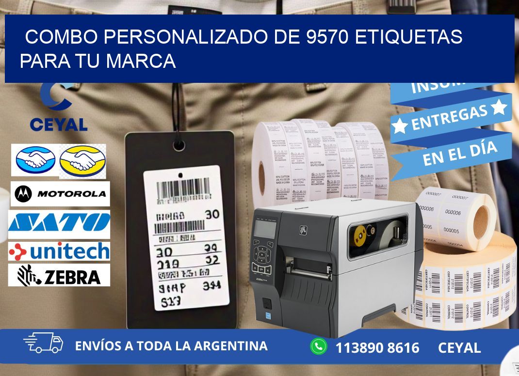 Combo personalizado de 9570 etiquetas para tu marca