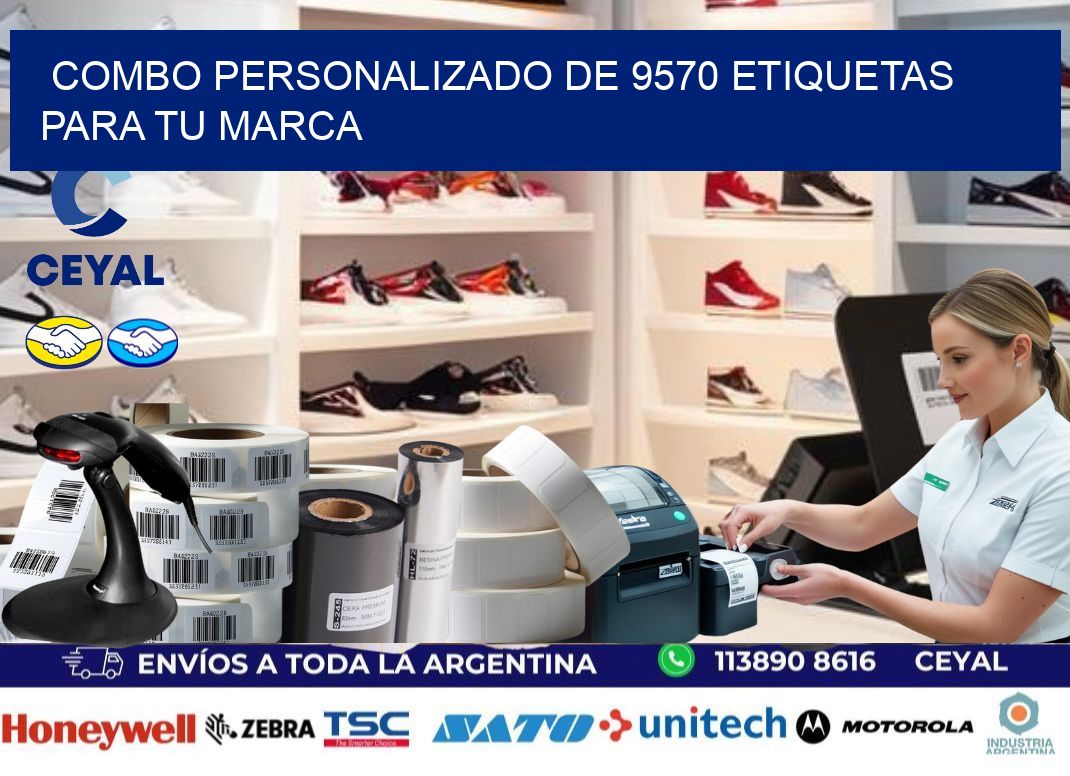 Combo personalizado de 9570 etiquetas para tu marca