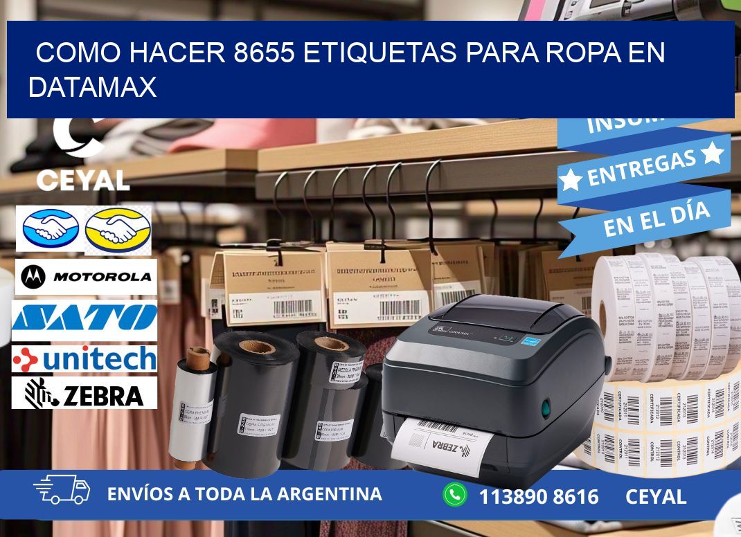 Como hacer 8655 etiquetas para ropa en datamax