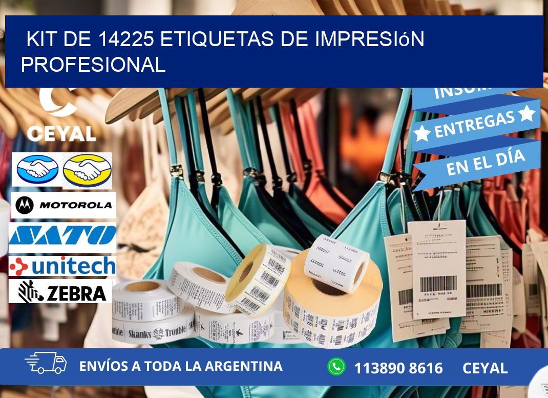 Kit de 14225 etiquetas de impresión profesional