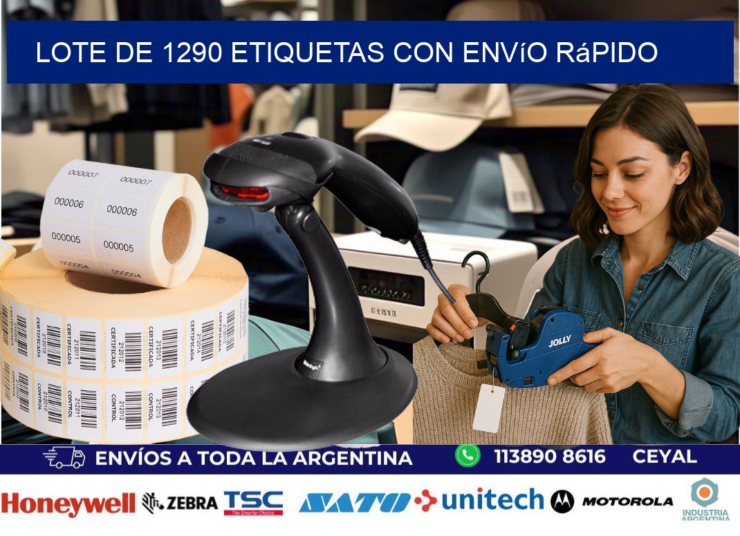 Lote de 1290 etiquetas con envío rápido