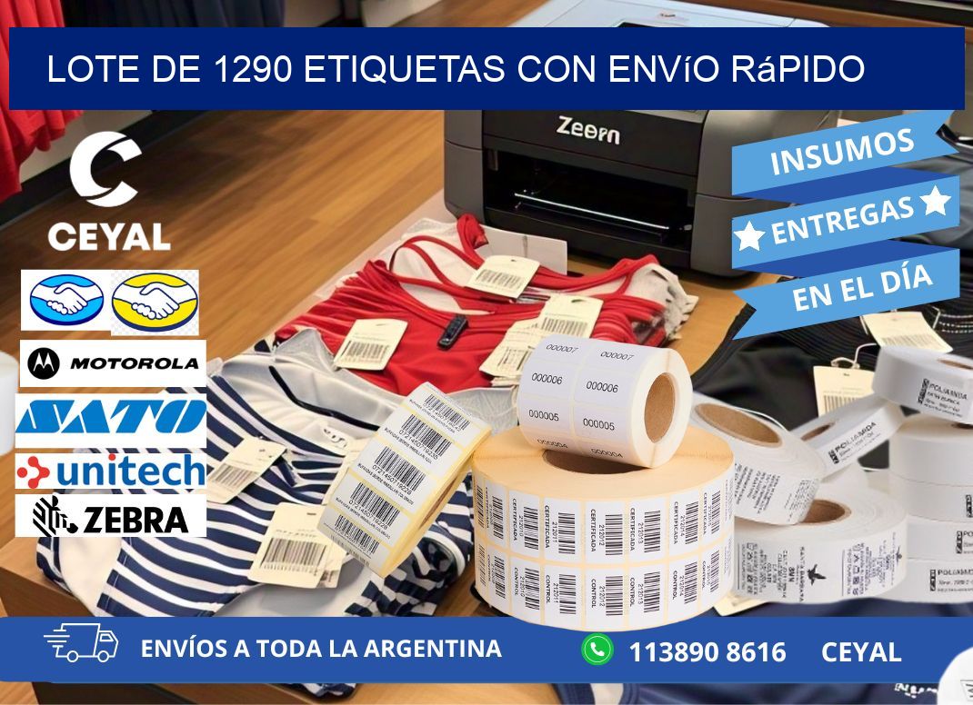 Lote de 1290 etiquetas con envío rápido