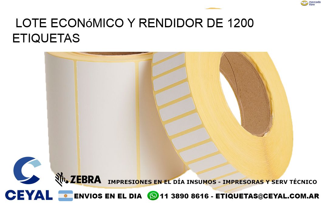 Lote económico y rendidor de 1200 etiquetas