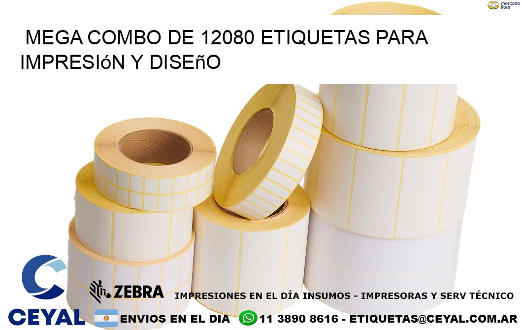 Mega combo de 12080 etiquetas para impresión y diseño