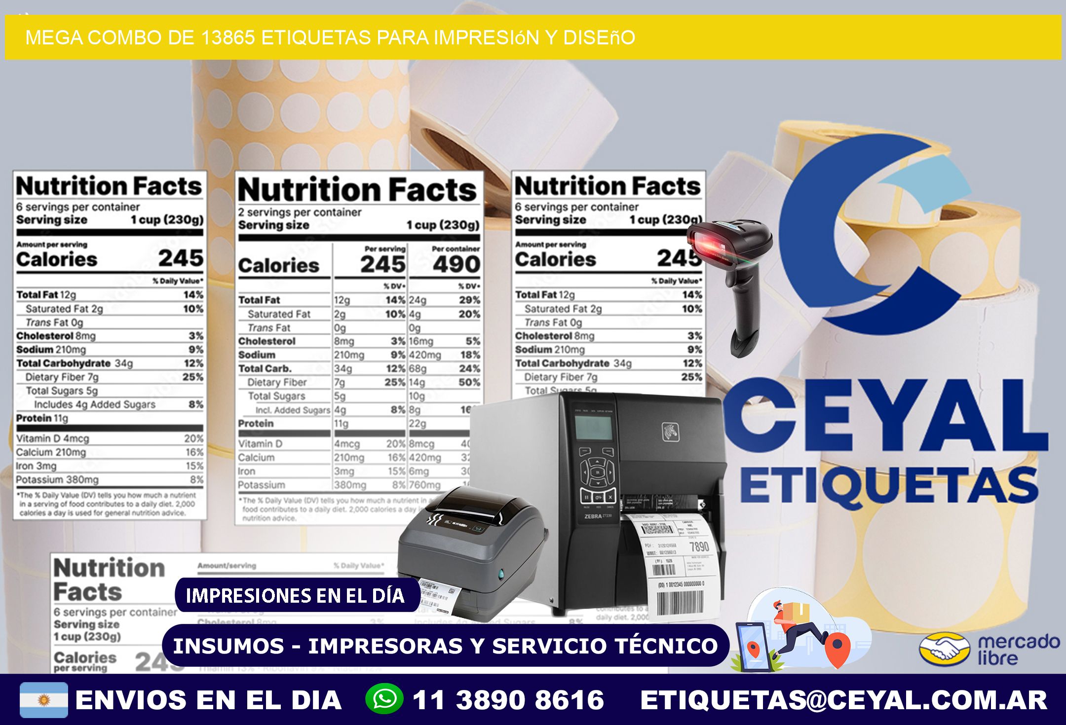 Mega combo de 13865 etiquetas para impresión y diseño