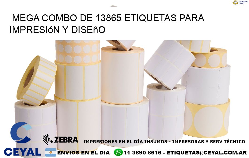 Mega combo de 13865 etiquetas para impresión y diseño