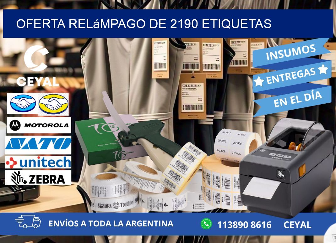 Oferta relámpago de 2190 etiquetas