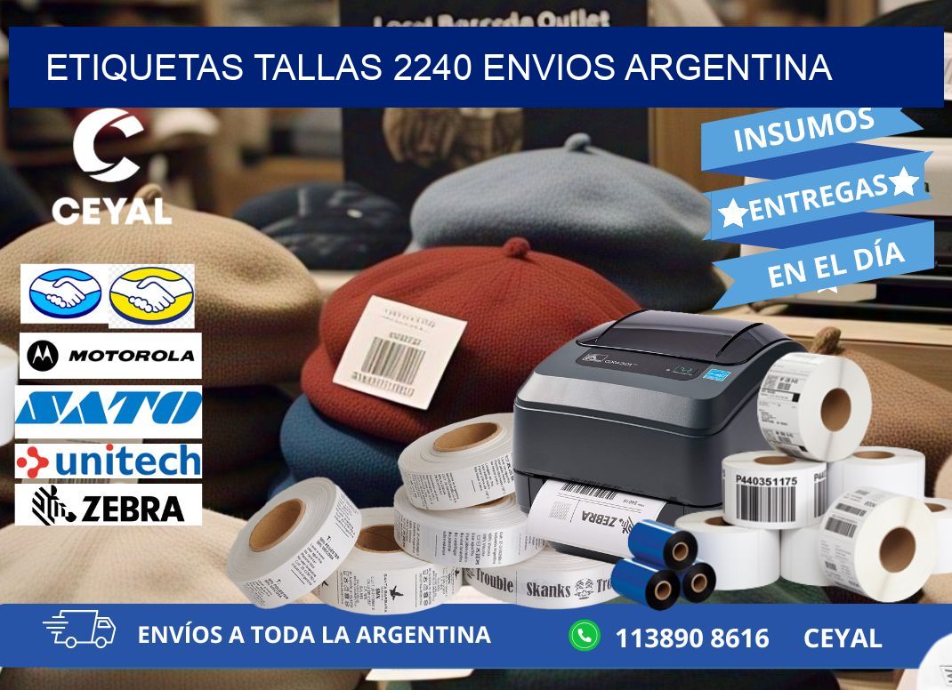 etiquetas tallas 2240 ENVIOS ARGENTINA