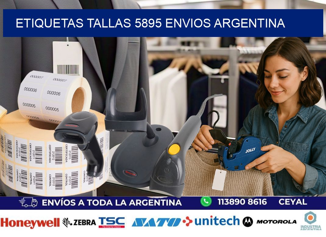 etiquetas tallas 5895 ENVIOS ARGENTINA