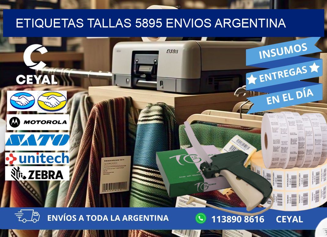 etiquetas tallas 5895 ENVIOS ARGENTINA