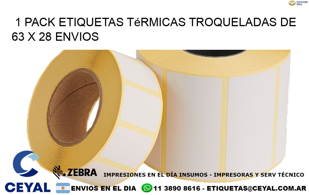 1 Pack etiquetas Térmicas Troqueladas De 63 x 28 ENVIOS