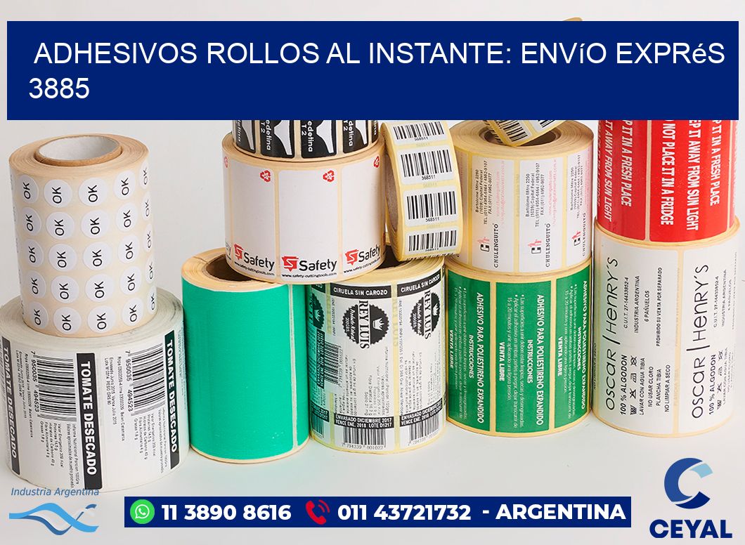 Adhesivos rollos al Instante: Envío Exprés 3885