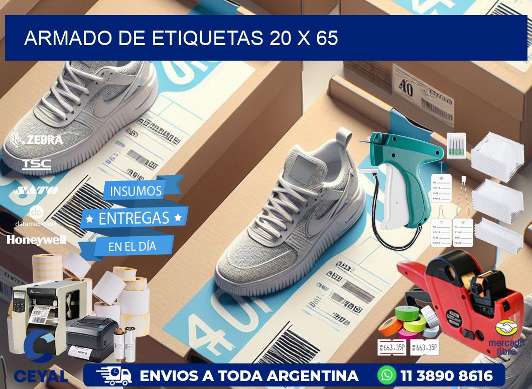 Armado de etiquetas 20 x 65